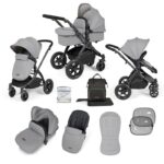 Ickle Bubba Stomp Luxe 9 Piece Pram Bundle Pearl Grey - Cocun