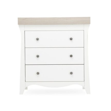 CuddleCo Clara Chest Changer White/Ash – Nursery Drawers - Cocun