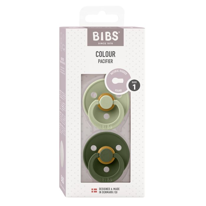 Bibs Pacifier Round Collection 2 Pack Size 1 Sage/Hunter Green – Pacifiers - Cocun