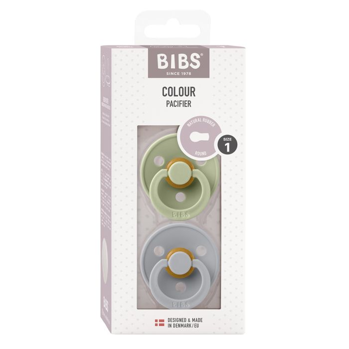 Bibs Pacifier Round Collection 2 Pack Size 1 Sage/Cloud – Pacifiers - Cocun