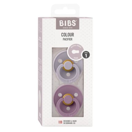 Bibs Pacifier Round Collection 2 Pack Size 1 Fossil Grey/Mauve – Pacifiers - Cocun