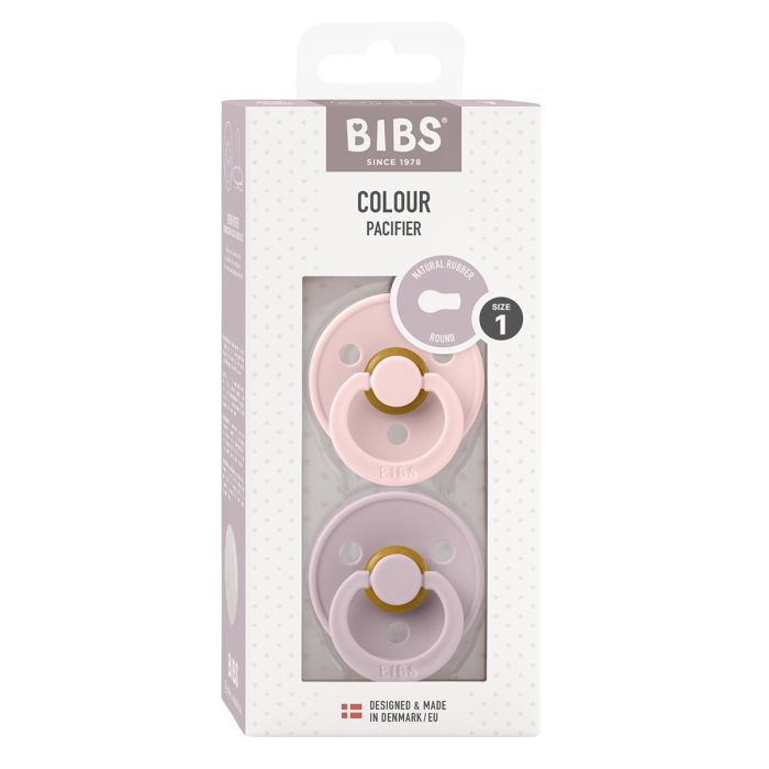 Bibs Pacifier Round Collection 2 Pack Size 1 Blossom/Dusky Lilac – Pacifiers - Cocun