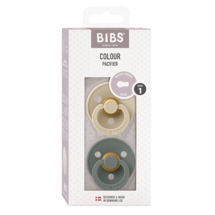 Bibs Pacifier Round Collection 2 Pack Size 1 Vanilla/Pine – Pacifiers - Cocun