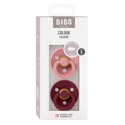 Bibs Pacifier Round Collection 2 Pack Size 1 Dusty Pink/Elderberry – Pacifiers - Cocun