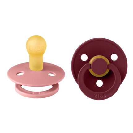 Bibs Pacifier Round Collection 2 Pack Size 1 Dusty Pink/Elderberry – Pacifiers - Cocun