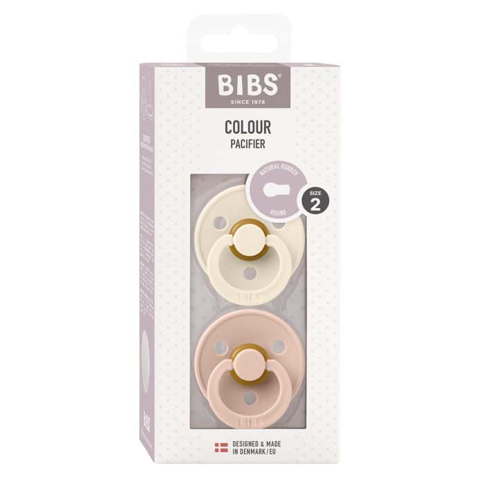 Bibs Pacifier Round Collection 2 Pack Size 2 Ivory/Blush – Pacifiers - Cocun