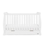Obaby Stamford Classic Sleigh Cot Bed White – Cots & Cot Beds - Cocun