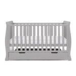 Obaby Stamford Classic Sleigh Cot Bed Warm Grey – Cots & Cot Beds - Cocun