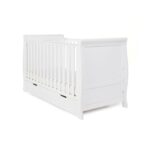 Obaby Stamford Classic Sleigh Cot Bed White – Cots & Cot Beds - Cocun