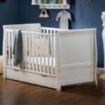 Obaby Stamford Classic Sleigh Cot Bed White – Cots & Cot Beds - Cocun