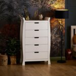 Obaby Stamford Sleigh Tall Chest Of Drawers White – Furniture Accessories - Cocun