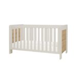 Tutti Bambini Alba Cot Bed White Sand/Distressed Oak – Cots & Cot Beds - Cocun