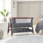 Tutti Bambini Cozee Luxe Bedside Crib Walnut/Slate – Cribs - Cocun