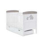 Obaby Grace Inspire Cot Bed Me & Mini Me Elephants Grey – Cots & Cot Beds - Cocun