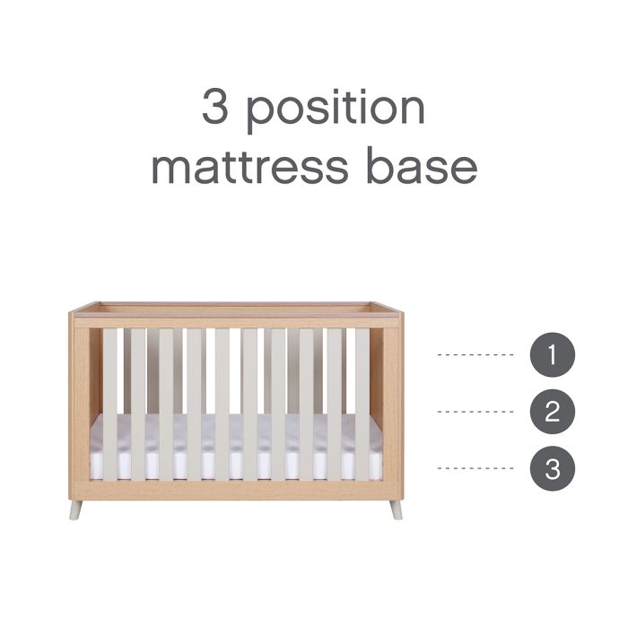 Tutti Bambini Fika Mini Cot Bed 2 Piece Room Set Light Oak/White Sand – Furniture Sets - Cocun