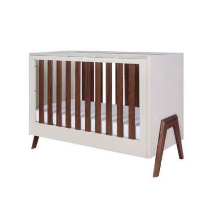 Tutti Bambini Fuori Mini Cot Bed Warm Walnut/White Sand – Cots & Cot Beds - Cocun