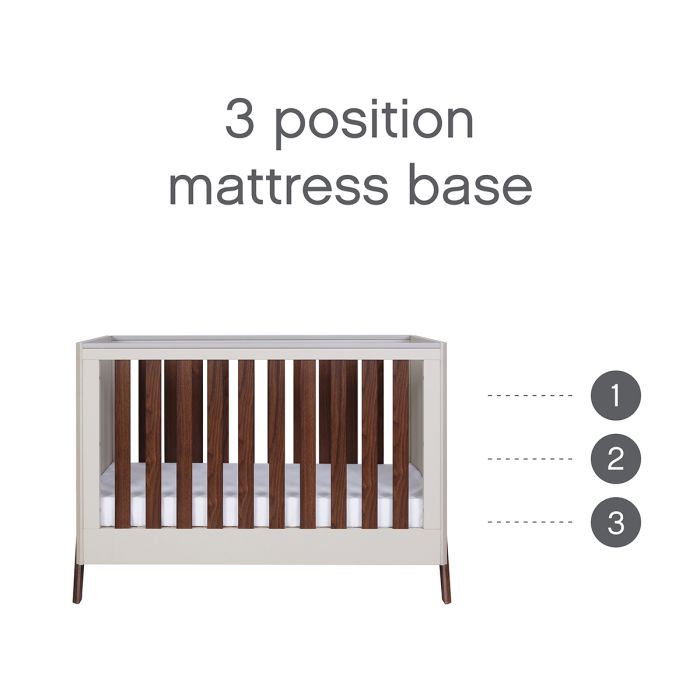 Tutti Bambini Fuori Mini Cot Bed Warm Walnut/White Sand – Cots & Cot Beds - Cocun
