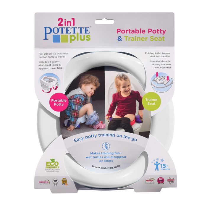 Potette Plus Potty & 3 Liners White & Blue – Potties - Cocun